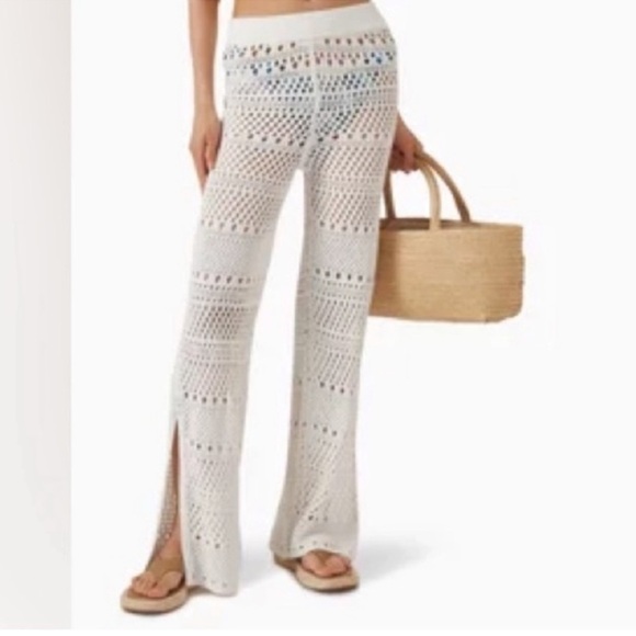 SOLID & STRIPED White Crochet Pants S - Picture 1 of 10